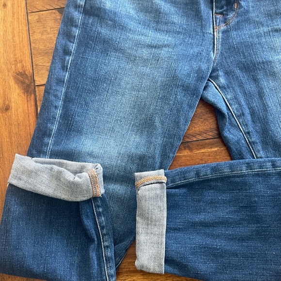 L’Agence El Matador High Rise Slim Denim Jeans Raw Hem Blue Sz 27 - Picture 2 of 12